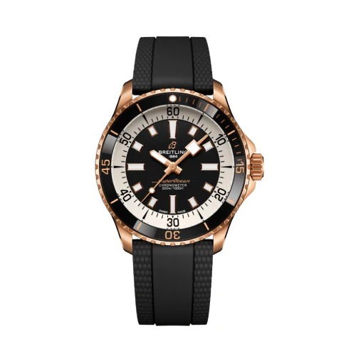Breitling Superocean 42 18kt Red Gold Automatic Black Dial Men's Watch