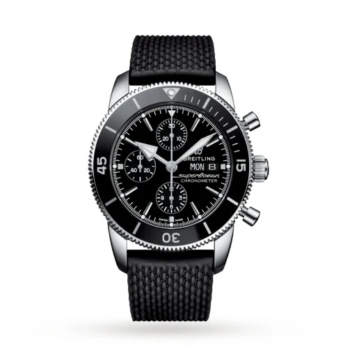 Breitling Superocean Heritage Chronograph Stainless Steel Rubber Strap Watch 
