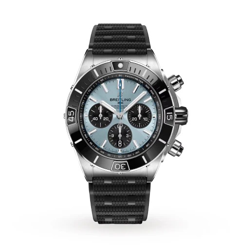 Breitling Super Chronomat B01 44 Stainless Steel & Platinum Ice Blue Watch